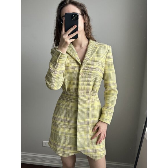 & Other Stories Los Angeles Atelier Yellow Patterned Coat – Feminine Chic Statem - Picture 1 of 10